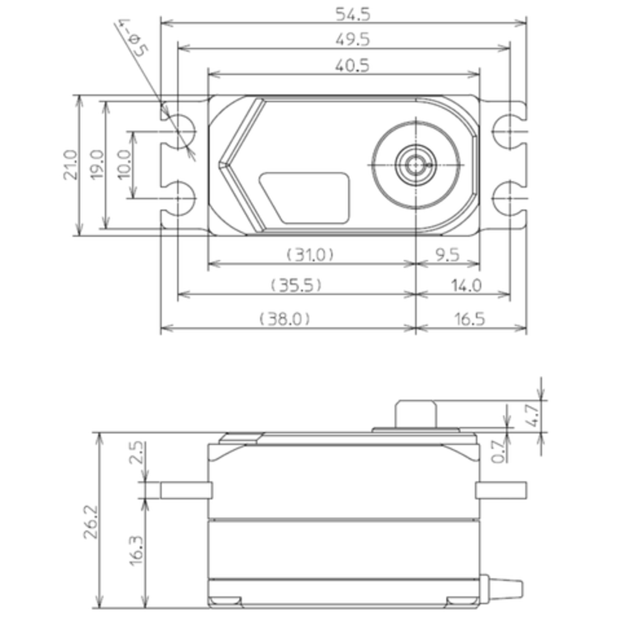 HPS-CD700 Low Profile Brushless Servo PWM/S.BUS2 9.6kg 0.045s 4.8V - 7.4V