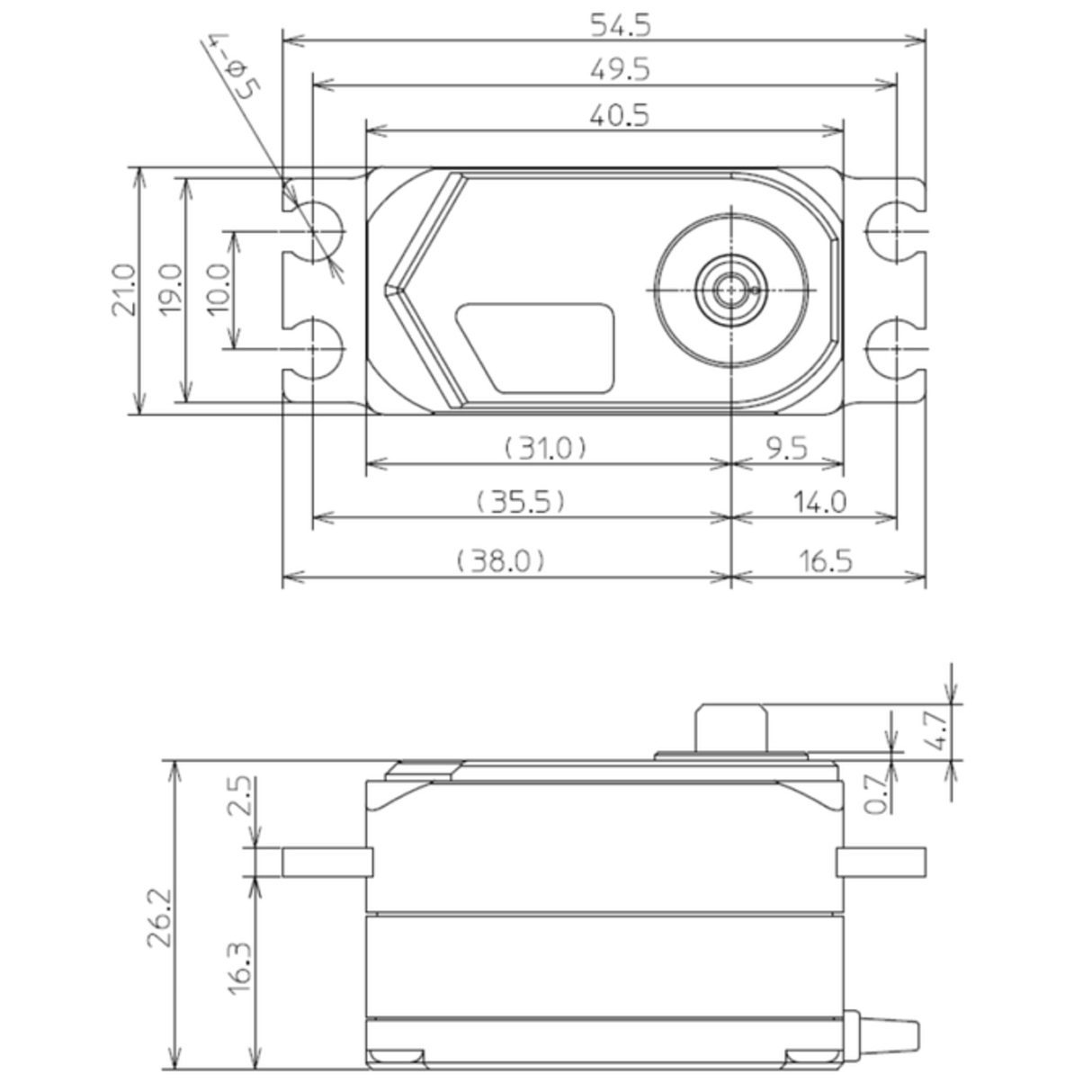 HPS-CT702 Low Profile Brushless Servo PWM/S.BUS 30.0kg 0.07s 4.8V - 7.4V