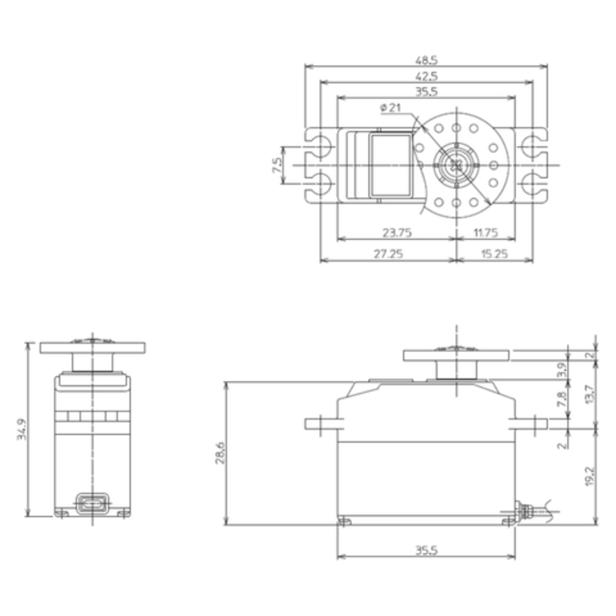 S9257 Mini Tail Rotor Digital Helicopter Servo 2kg 0.08s 4.8V
