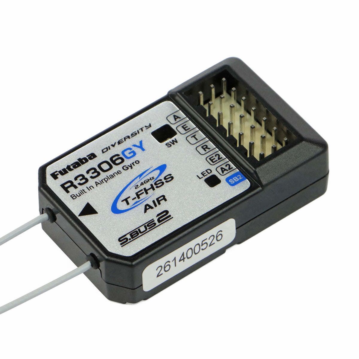 R3306GY Six (expandable) Channel T-FHSS Receiver / 6-axis Fixed-wing Gyro with S.Bus2 Output
