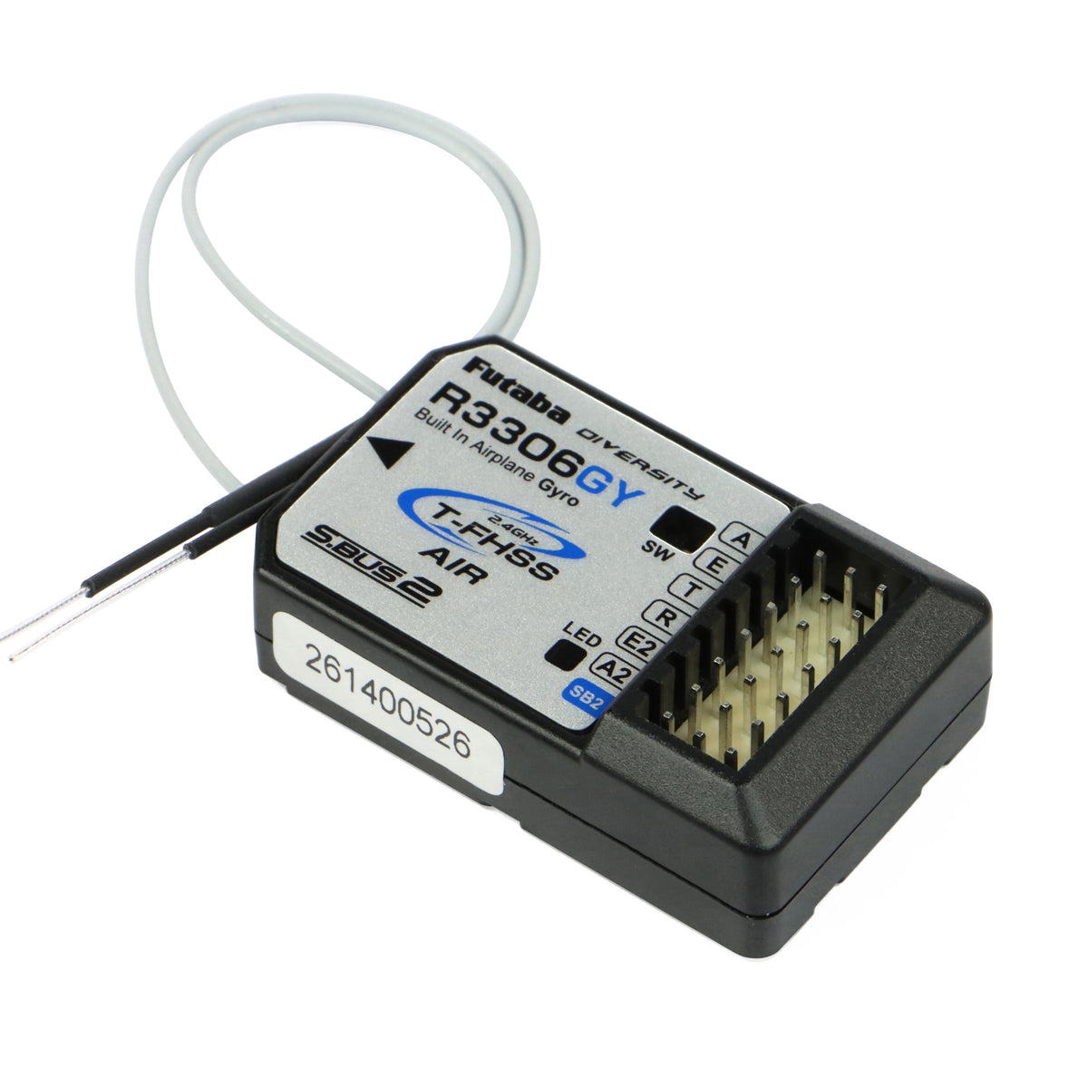 R3306GY Six (expandable) Channel T-FHSS Receiver / 6-axis Fixed-wing Gyro with S.Bus2 Output