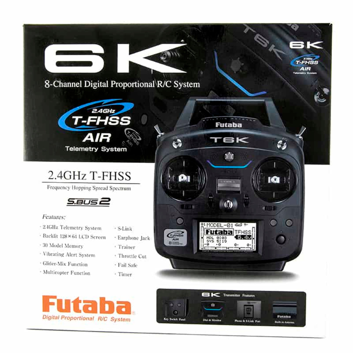 T6K-V3S 8-Channel Air Radio with R3008SB Rx, Mode 1