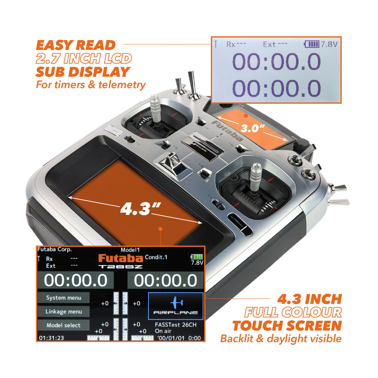 T26SZ 26-Channel Air Radio with R7208SB Rx, Multi Mode