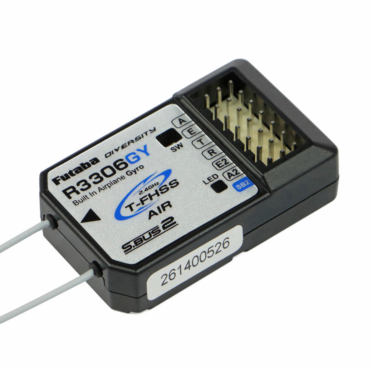 R3306GY Six (expandable) Channel T-FHSS Receiver / 6-axis Fixed-wing Gyro with S.Bus2 Output