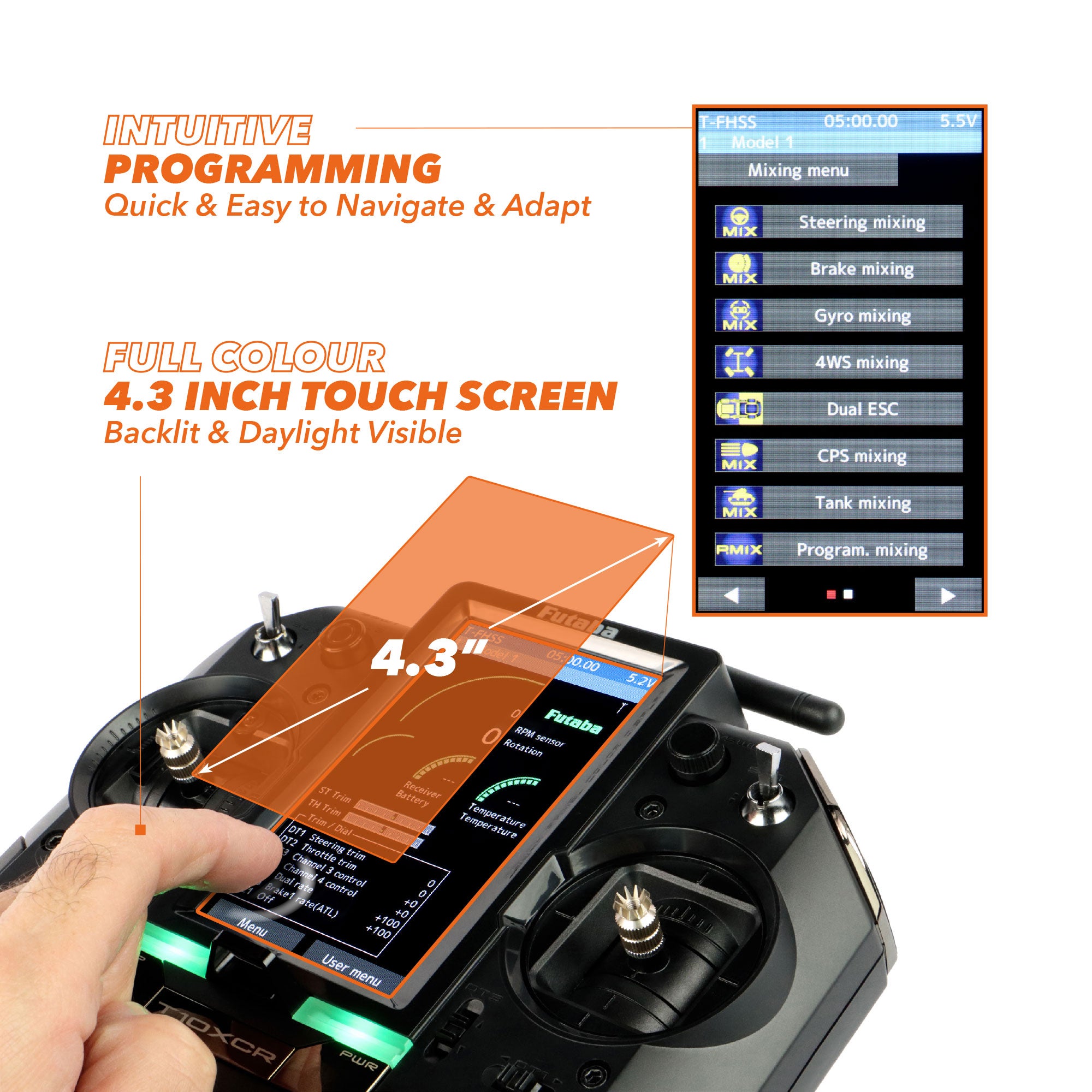 T10XCR 10-Channel Surface Radio with R404SBS Rx – Futaba UK