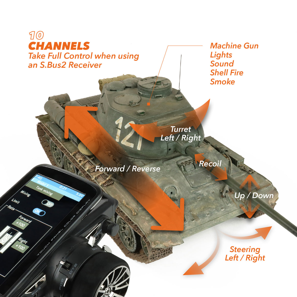 T10PX 10-Channel Surface Radio with R404SBS Rx