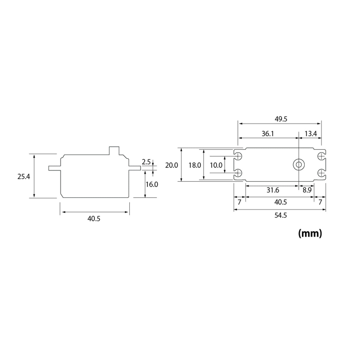 S-C400 Low Profile Digital Servo PWM/S.BUS2 8kg 0.08s 4.8V - 7.4V