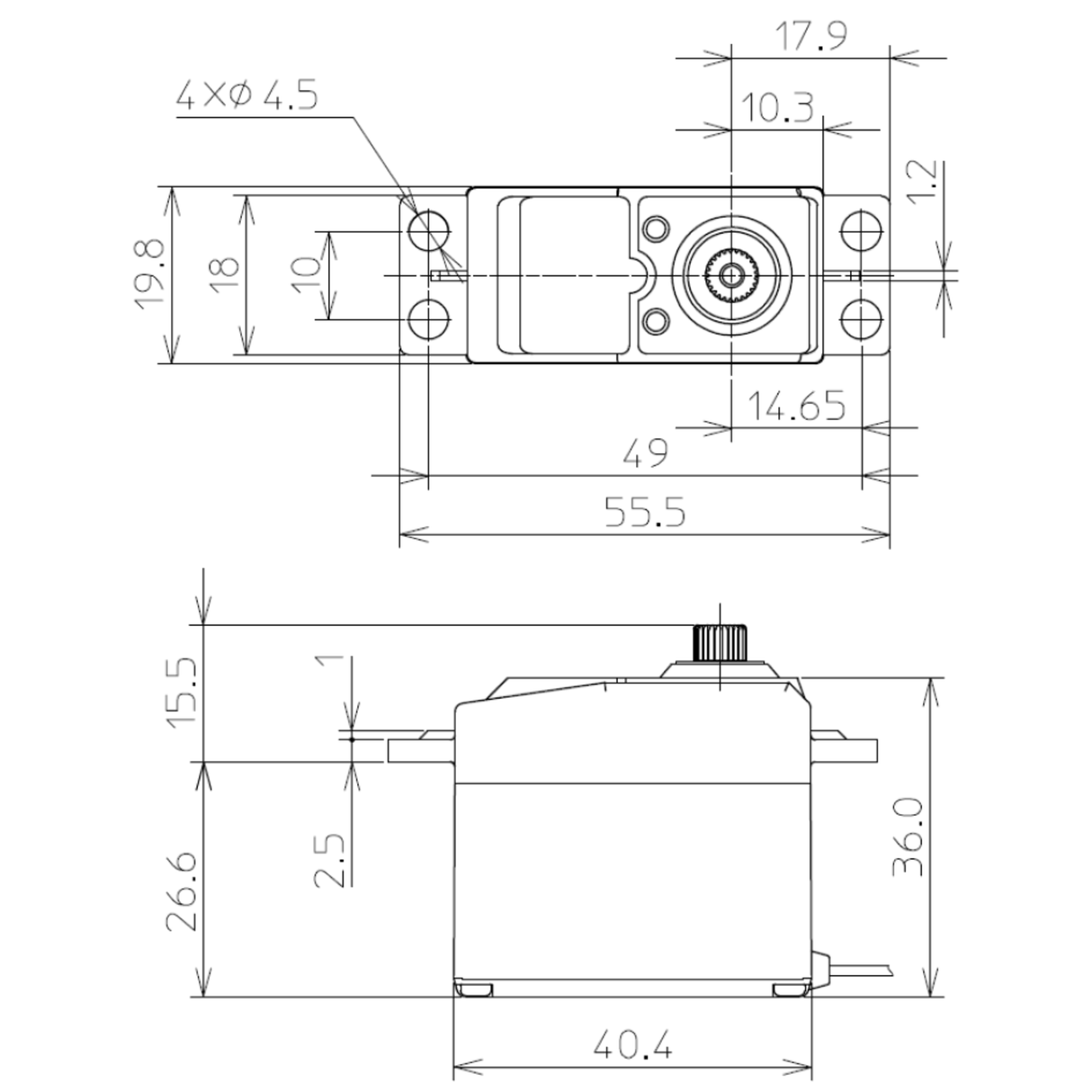 S-U300 Standard Digital Servo PWM/S.BUS2 4.1kg 0.19s 4.8V - 6V