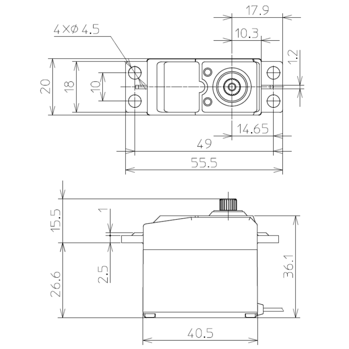 S-U301 Standard Digital Servo PWM/S.BUS2 3.9kg 0.16s 4.8v - 7.4V