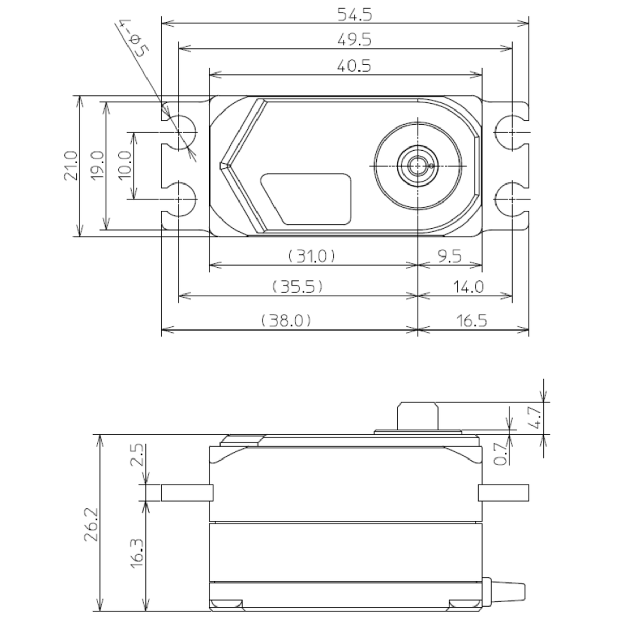 HPS-CD700 Low Profile Brushless Servo PWM/S.BUS2 9.6kg 0.045s 4.8V - 7.4V