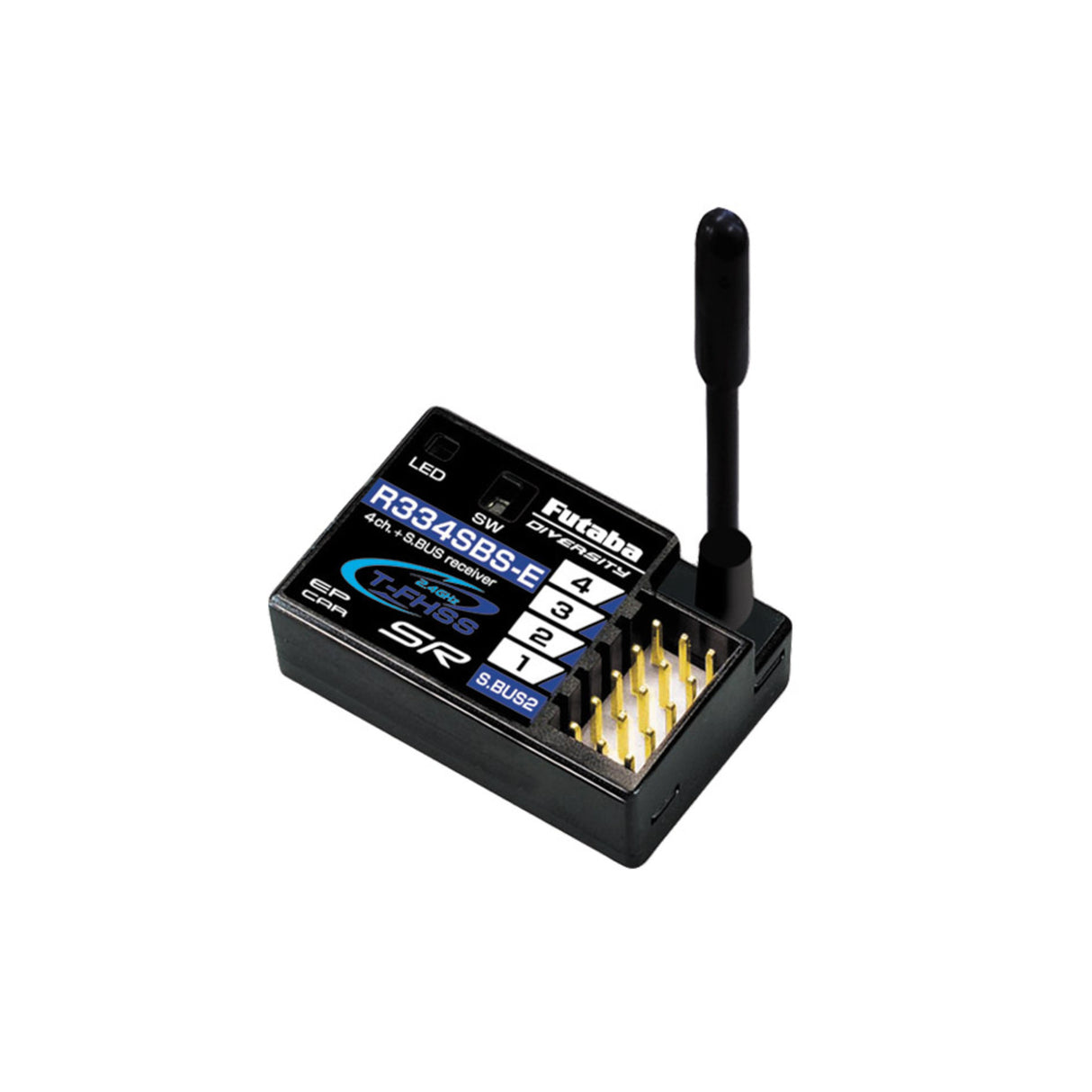 R334SBS-E 4-Channel (PWM) Surface Receiver with S.BUS for Telemetry T-FHSS SR / T-FHSS (Short Aerial)