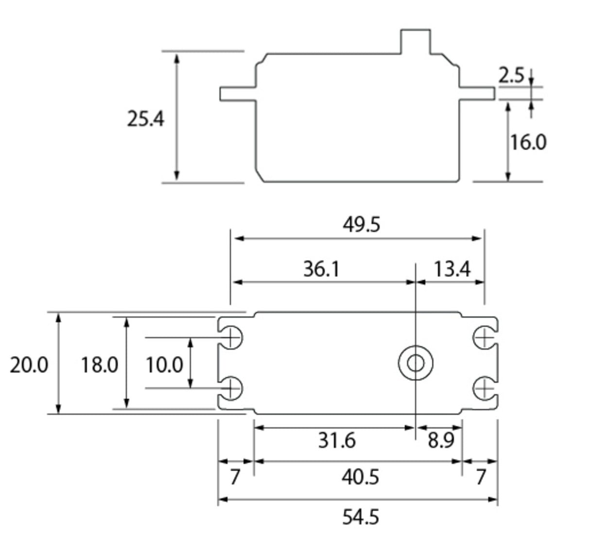 S-C400 Low Profile Digital Servo PWM/S.BUS2 8kg 0.08s 4.8V - 7.4V